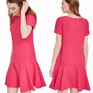 NWT Banana Republic Hot Pink Drop Waist Short Sleeve Dress Womens Size 8